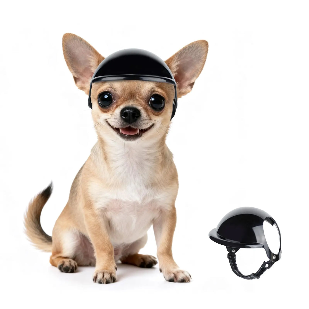 Casco y gafas de seguridad para perros y gatos