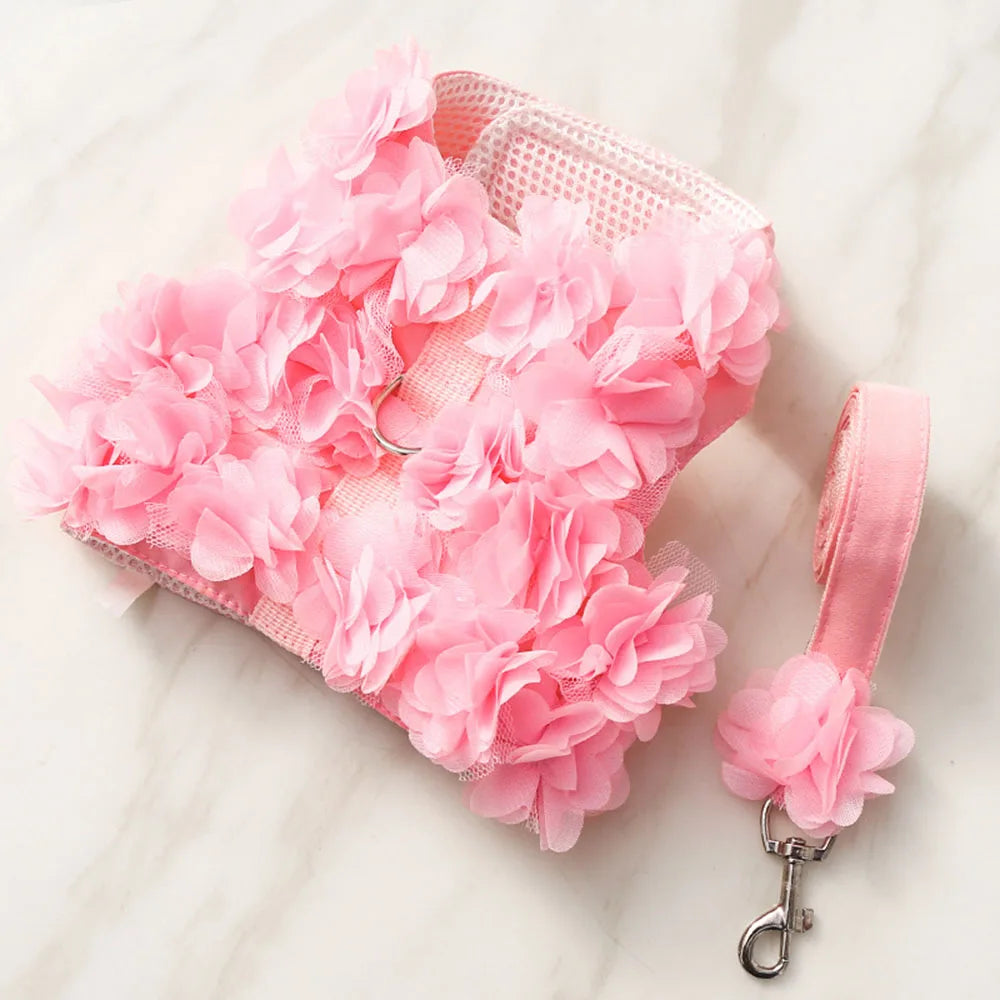 Arnés de lujo para perros con estampado floral