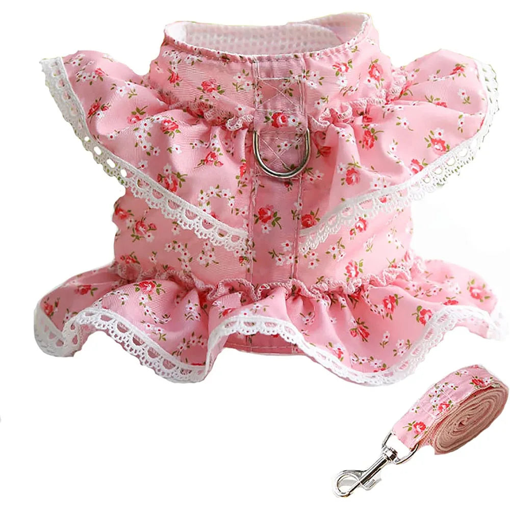 Arnés de lujo para perros con estampado floral