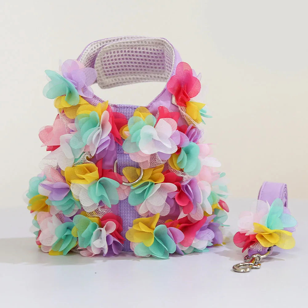 Arnés de lujo para perros con estampado floral