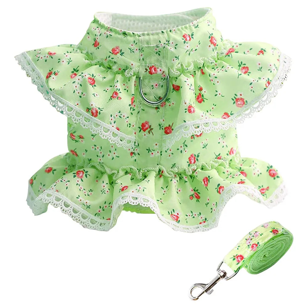 Arnés de lujo para perros con estampado floral