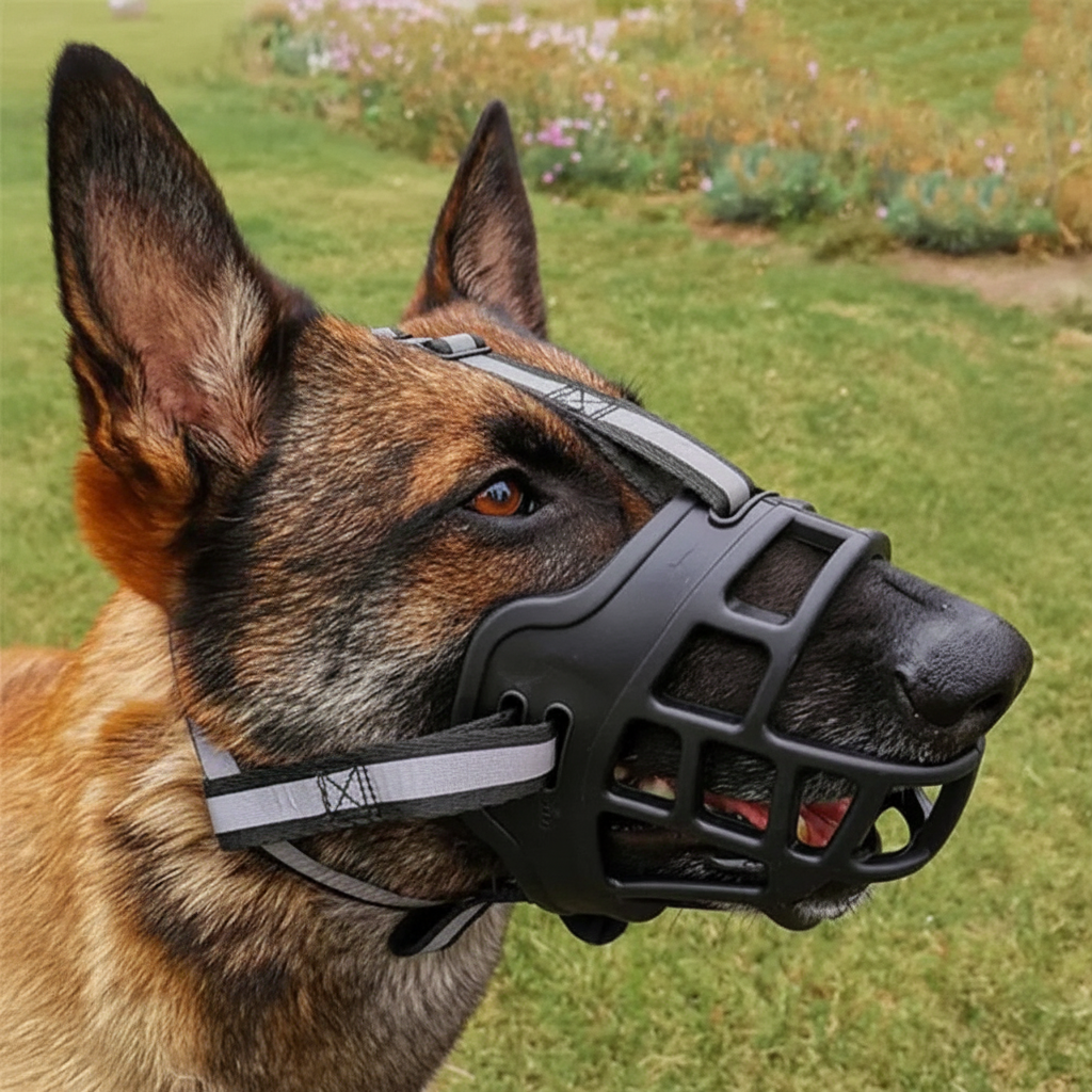 Bozal de silicona negro para perros